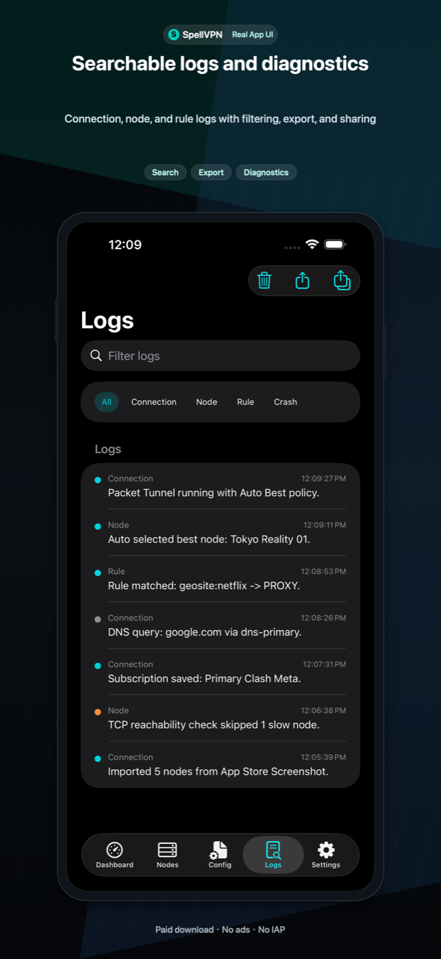 Use logs and diagnostics to troubleshoot connection issues.